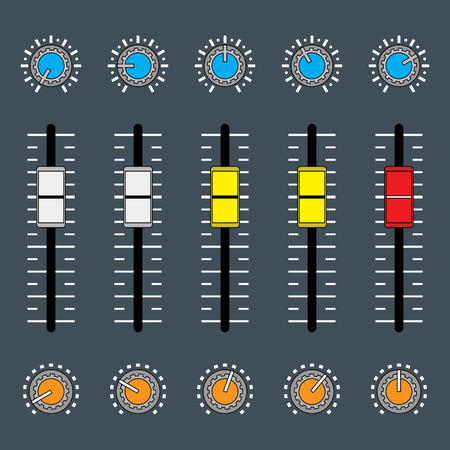 Audio sound mixer. Mixing console. Vector illustrationのイラスト素材