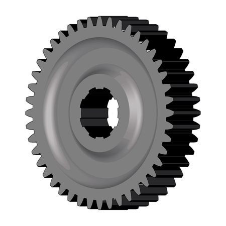 Steel gear wheel. Machine parts. 3D effect. Vector illustrationのイラスト素材