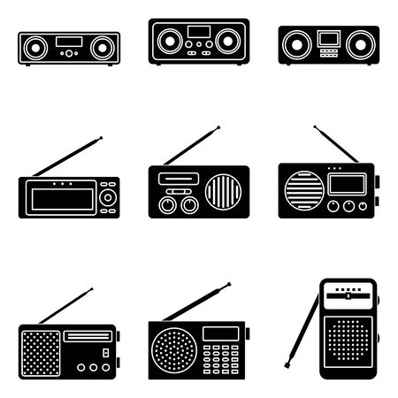 Set of portable radio icons.のイラスト素材
