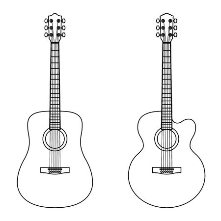 Acoustic guitar. Musical instrument.のイラスト素材