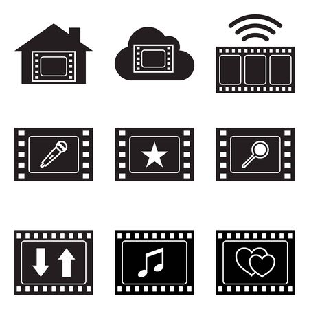 Film frame and symbols.のイラスト素材