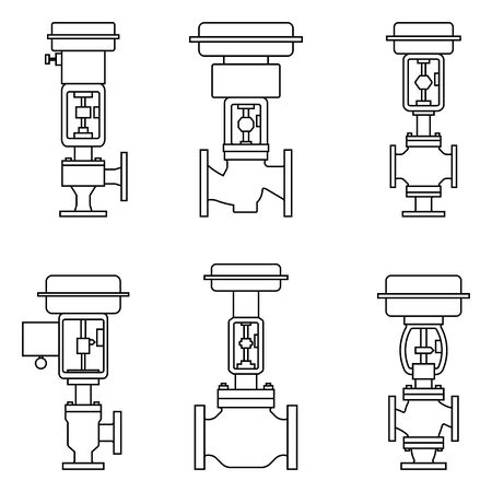 Regulating valve. Pneumatic control valve.のイラスト素材