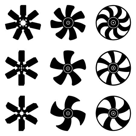 Fan blade. Car parts. Flat icons.のイラスト素材