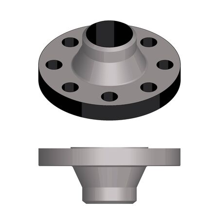 Welding neck flange. Machine part.のイラスト素材