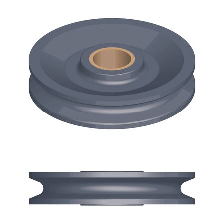 Pulley wheel. 3D effect.のイラスト素材
