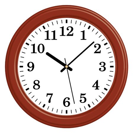 Circular wooden wall clock.のイラスト素材