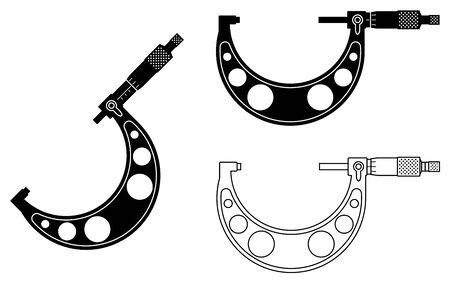 Metal frame outside micrometer.のイラスト素材