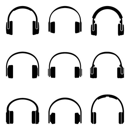 Headphone icons set. Audio accessories.のイラスト素材