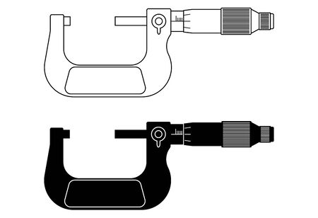 Outside micrometer. Flat icons.のイラスト素材