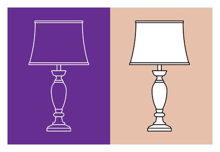 Table lamp. Traditional style. Flat icons. Vector illustrationのイラスト素材