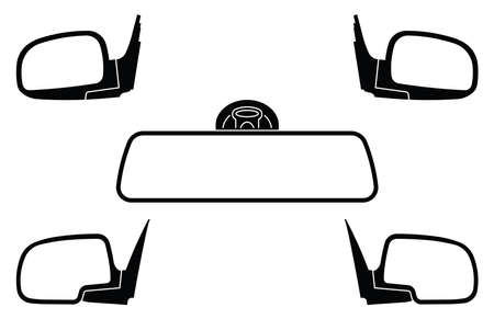 Rear view mirrors. Spare parts. Silhouette vectorのイラスト素材