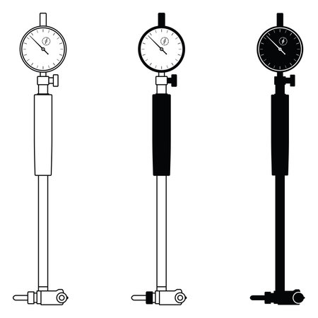 Dial bore gauge. Flat icons. Vector illustrationのイラスト素材