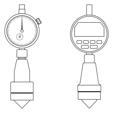 Chamfer gauge. Measuring instrument. Vector thin lineのイラスト素材