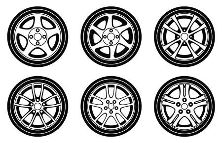 Car wheel. Flat icons. Car parts. Vector illustrationのイラスト素材