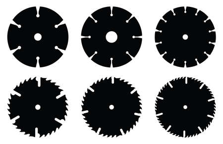 Circular saw blade. Spare parts. Silhouette vectorのイラスト素材
