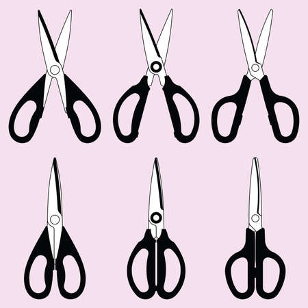 Scissors and shears. Hand tools. Vector illustrationのイラスト素材