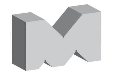 Precision V block. Measuring equipment. 3D effect vectorのイラスト素材