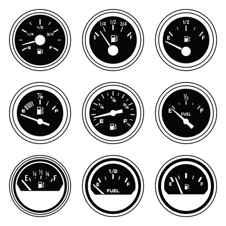 Fuel level gauge. Measuring instrument. Vector illustrationのイラスト素材
