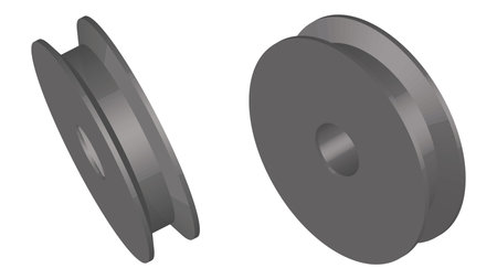 Metal pulley. Spare parts. 3D effect. Vector illustrationのイラスト素材