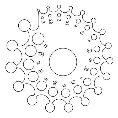 Gauge tool. Sizer template tools. Thin line vectorのイラスト素材