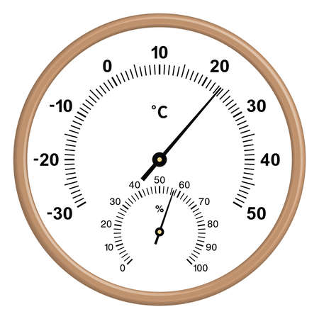 Dial thermometer hygrometer. Measuring instrument. Vector illustrationのイラスト素材