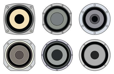 Speaker driver icons set. Vector illustrationのイラスト素材