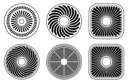 Set of fan cover icons. Vector illustrationのイラスト素材