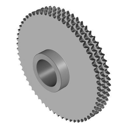 Triplex Sprocket. 60 Teeth. Roller Chain Sprocket. 3D renderingの写真素材