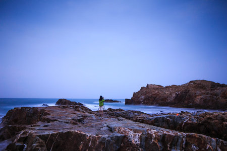rocks by the seaの写真素材