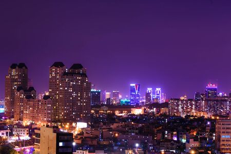 Ho Chi Minh City at nightの写真素材