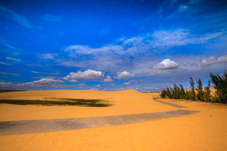 Sand hills in Phan Thiet-VietNamの写真素材