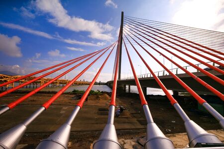 cable-stayed bridge TranThiLy - DaNangの写真素材