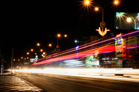 Traffic city nightのeditorial素材