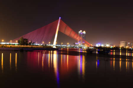 Cable-stayed bridge TranThiLy - DaNangのeditorial素材