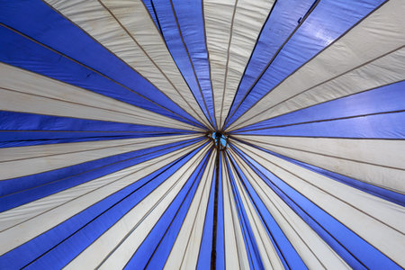 Blue and white canopy