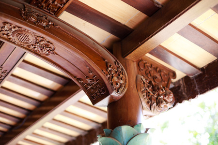 The house is made wooden with asian styleの写真素材