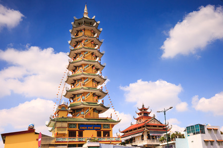 Vietnam Ho Chi Minh city May 30 2015: 9th floor of Pho Minh City Tower Pagoda in Buddha39s Birthday holiday. This is the biggest celebration of the year of the Buddhist Vietnam and around the worldのeditorial素材