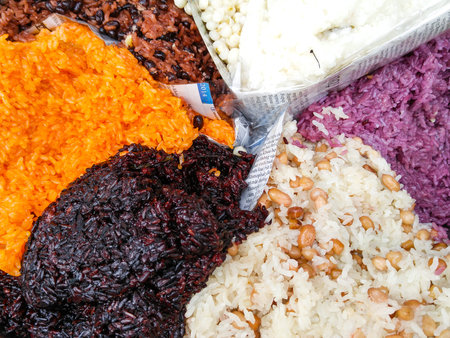 Traditional Thai dessert in the food festival.の写真素材