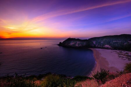 Mui Dien Lighthouse print, Phuyen, Vietnam at sunriseの写真素材