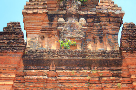 Phu Yen Province, Vietnam - August 15, 2015: The Ancient Vestige of the Cham temple in Phu Yen Remainsのeditorial素材