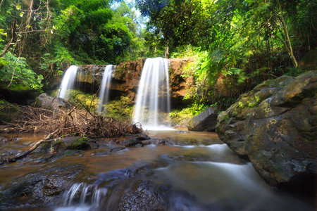 Waterfalls with soft flowing water in the forest print Ma Da, Dong Nai Province, Vietnamの写真素材