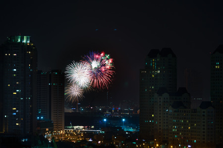 New Year's eve in HoChiMinh City, Vietnam in 2016のeditorial素材