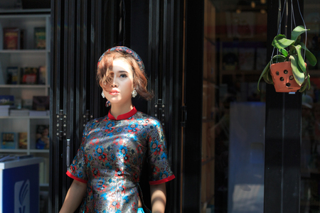 Hochiminh City, Vietnam - March 20, 2016 : portrait of an asian young girl. Lifestyle and travel concepts.のeditorial素材