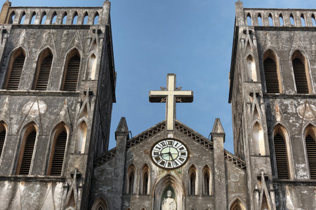 Ha Noi, Vietnam - September 21, 2016 :  St. Joseph's Cathedral was one of the first structures built by the French, and it resembles Notre Dame de Paris.のeditorial素材