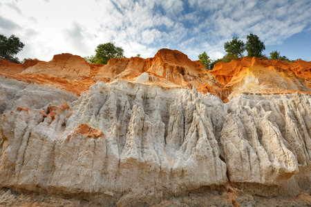 The natural geological shapes in a canyon called Red Stream, located near the Mui Ne beach of Binh...