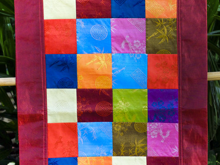 Van Phuc village, Hanoi capital, Vietnam - October 21, 2016 : at a silk shop in Van Phuc village. Silk fabrics here are woven by handのeditorial素材