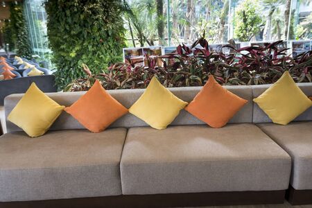 Flamingo Dai Lai Resort, Vinh Phuc, Vietnam - May 17, 2018: A type of interior decoration in a modern cafe in Flamingo resort, Dai Lai province, Vietnamのeditorial素材