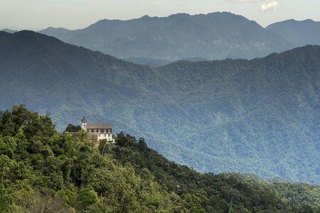 Ba Na Hill Resort, Danang, Vietnam - July 5, 2018: Landscape of castles at Ba na Hill mountain resort in Da nang Vietnam. Ba Na Hill mountain resort is a favorite destination for many touristsのeditorial素材
