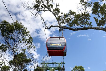 Ba Na Hill Resort, Danang, Vietnam - July 5, 2018: Scene of cable car serve tourists at Ba Na Hill mountain resort. Ba Na Hill mountain resort is a favorite destination for many touristsのeditorial素材