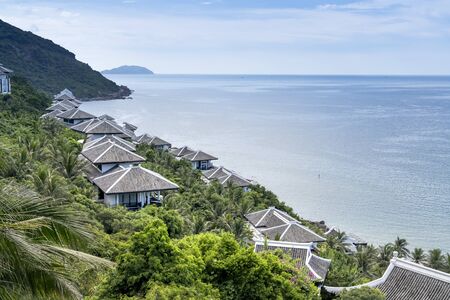 Intercontinental Peninsula Resort Da Nang, Vietnam - July 8, 2018: View of the area luxury villa at Intercontinental Danang Sun Peninsula Resort, Vietnamのeditorial素材
